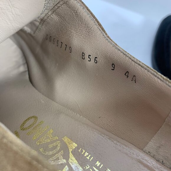 Salvatore Ferragamo Wingtip Lace Up Oxford Suede Square Toe Derby High Heels - Picture 8 of 10